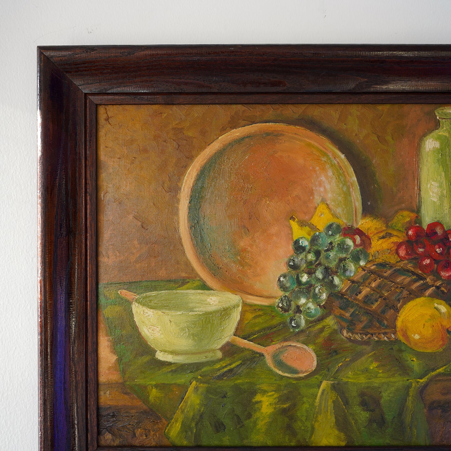 20th Century Vintage Primitive Still Life – Oil on Board