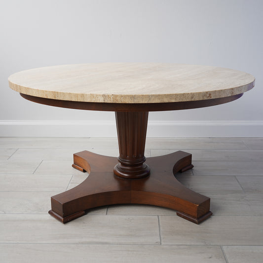 Mid-Century Modern Italian Travertine Coffee Table