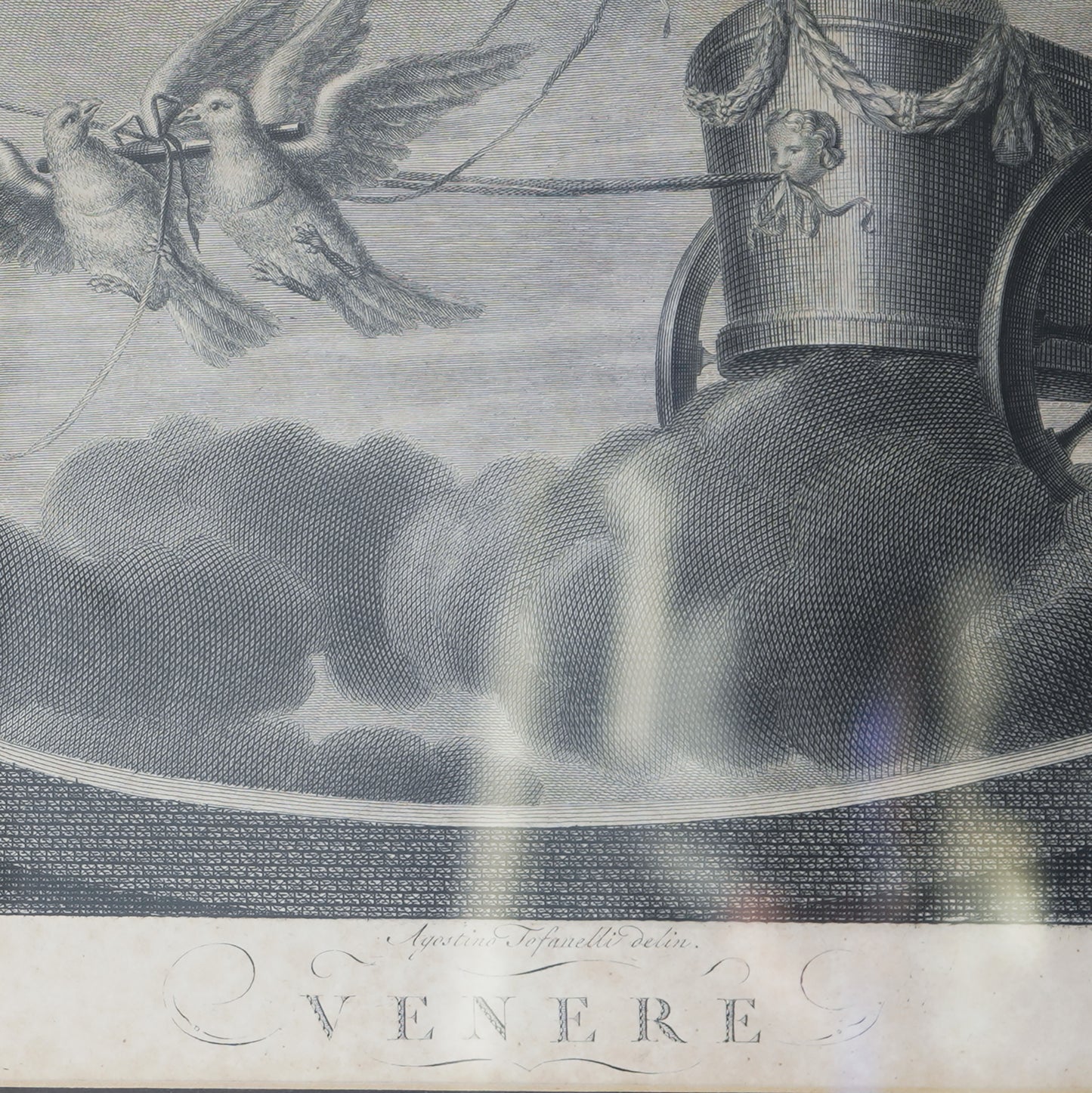 Late 18th–Early 19th Century Neoclassical “Venere” Venus Engraving After Raphael – Tofanelli & Bertigneni