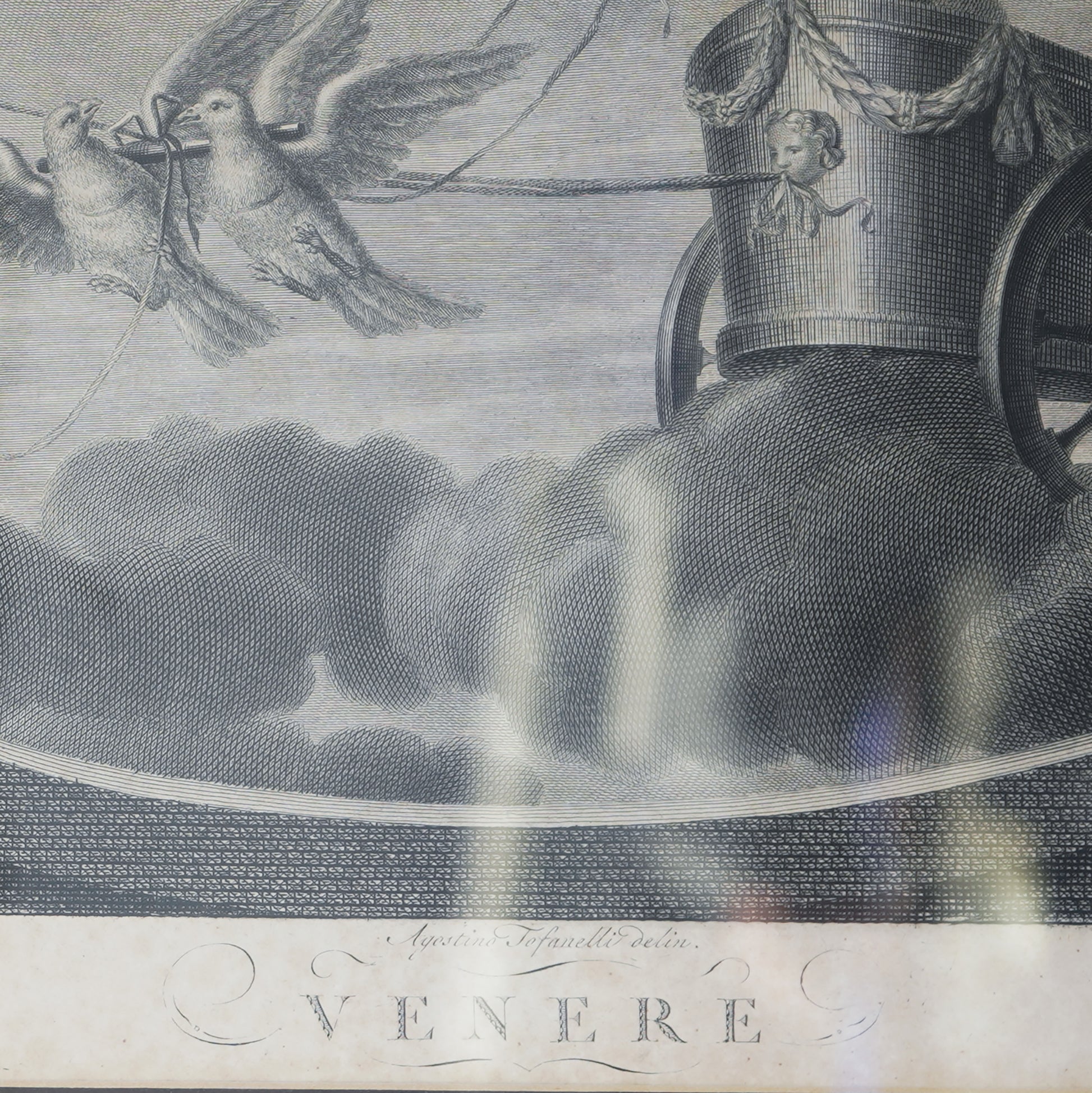 Late 18th–Early 19th Century Neoclassical “Venere” Venus Engraving After Raphael – Tofanelli & Bertigneni