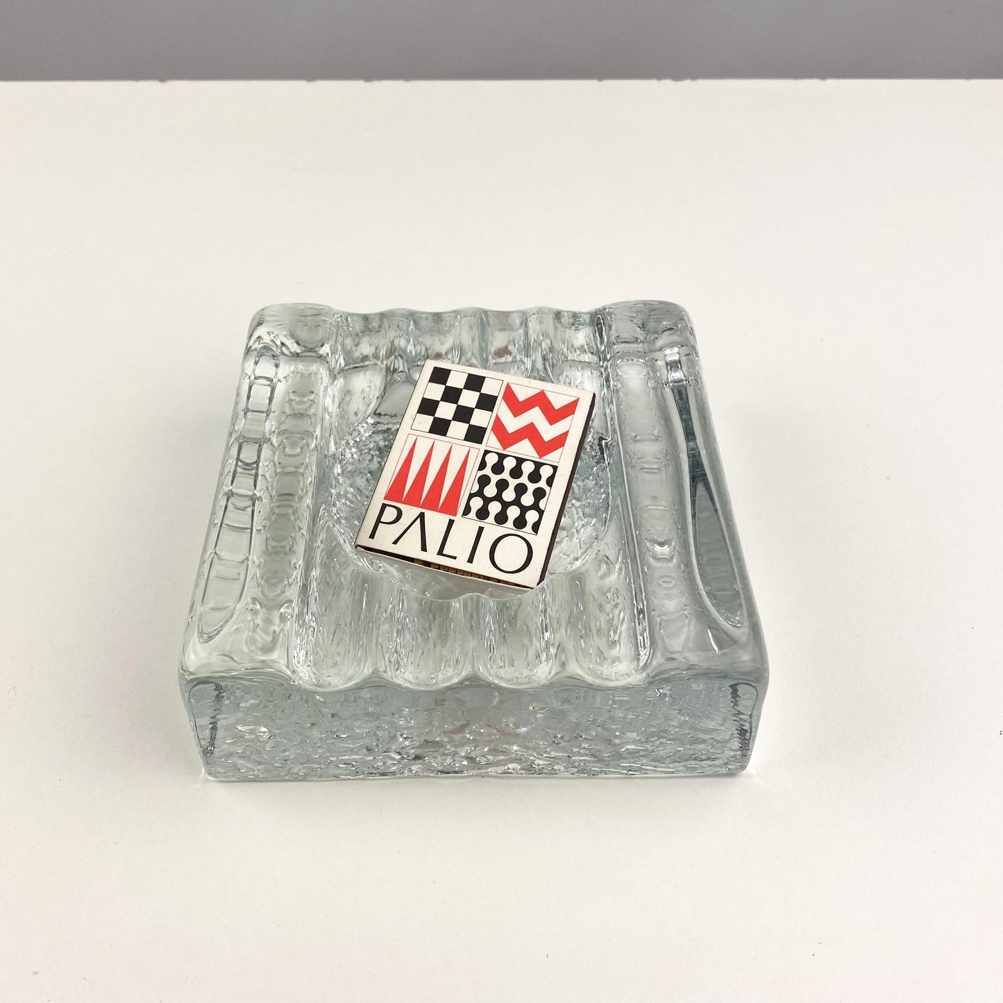 Blenko Cigar Clear Glass Block Ashtray/Catchall