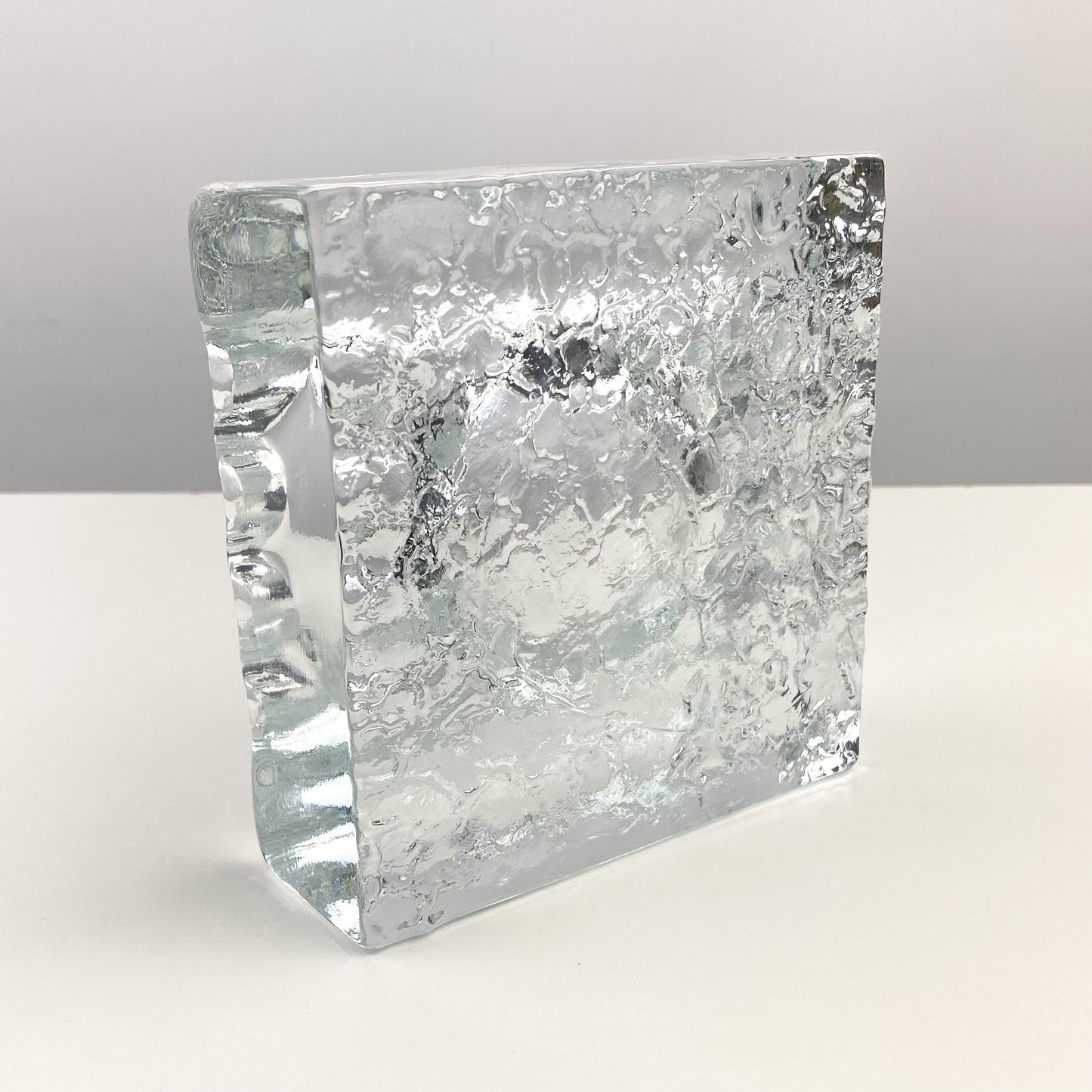 Blenko Cigar Clear Glass Block Ashtray/Catchall