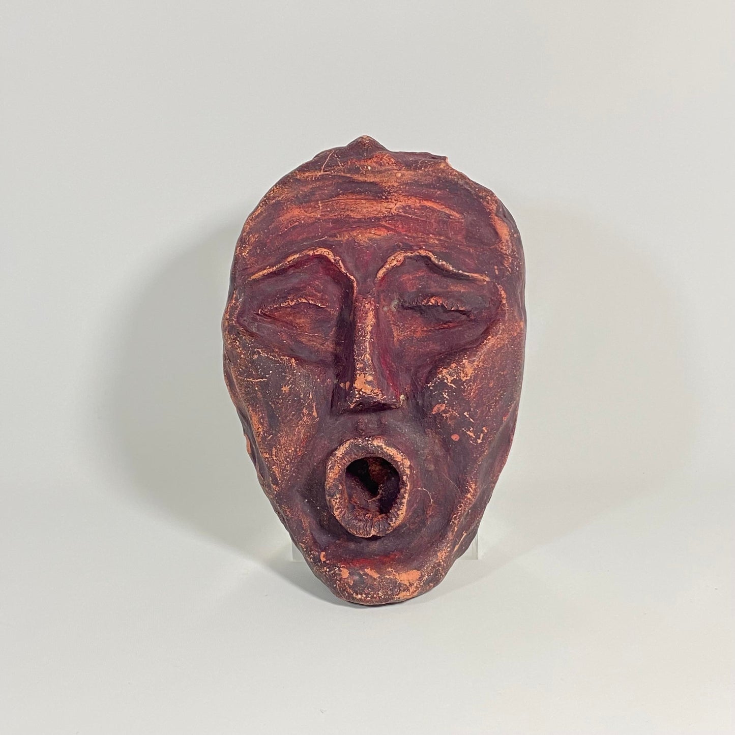 Ceramic Studio Pottery Wall Face Sculpture