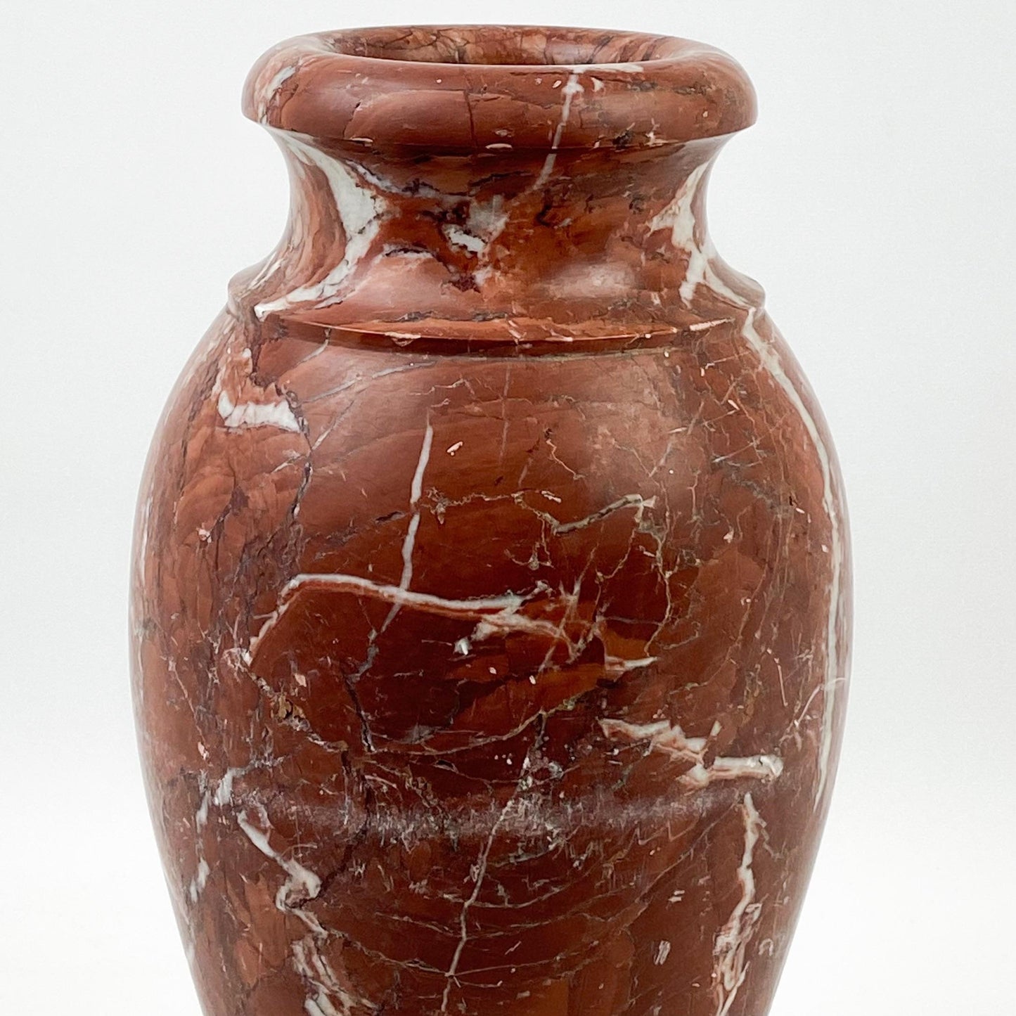 Neoclassical Red/Rouge Zebra Marble Vase